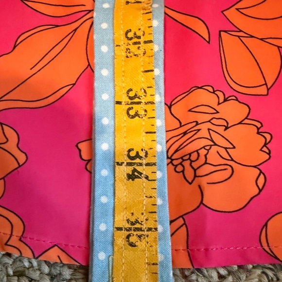 Hot pink and orange floral print dress featuring ruffled sleeves medium - Picture 11 of 11